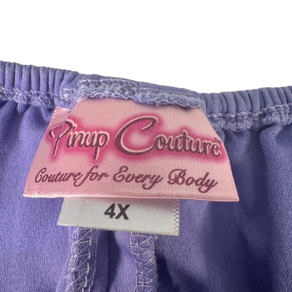 Pinup Couture Light  Purple Short-Sleeve Peasant Top 4X Rockabilly - Picture 5 of 6